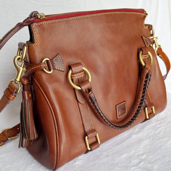 Dooney & Bourke Italian Vacchetta Leather Florentine Satchel - Picture 3 of 13